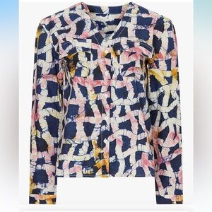 BUSAYO | Collective abstract button down long sleeve top Sz Small RTR